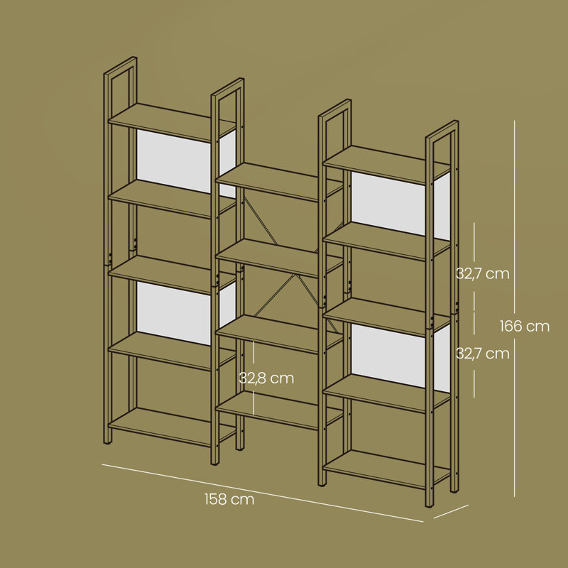166cm H x 158cm W Steel Bookcase