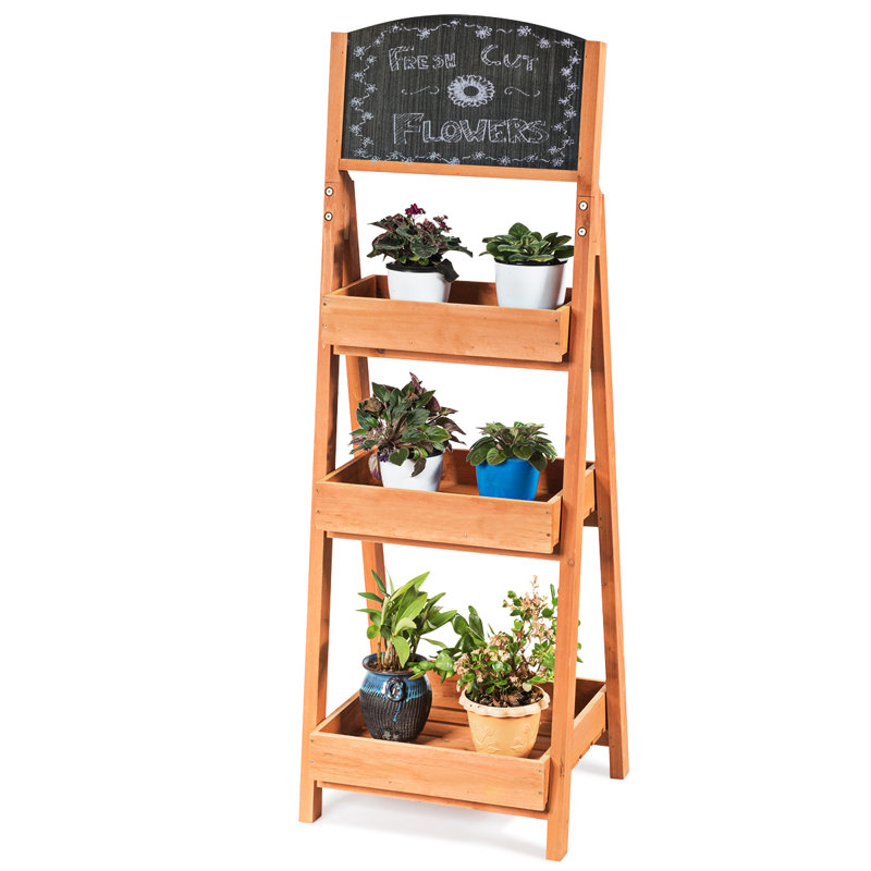 Panneau de porte-plante en bois avec tableau noir Droz