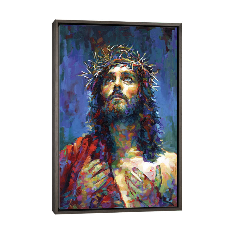 «Jesus Christ» par Leon Devenice - impression d'art graphique, H 48 po x l 32 po x P 1,5 po, Pas de tapis