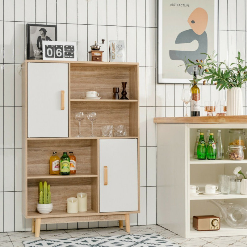 Buffet avec tablette de porte, Naturel