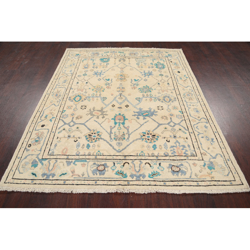 One-of-a-Kind 5' X 6'2" New Age Wool Area Rug in Ivory