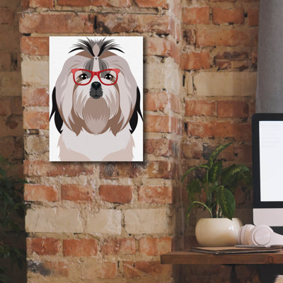 " Shih Tzu Wearing Hipster Glasses " by Furbaby Affiliates