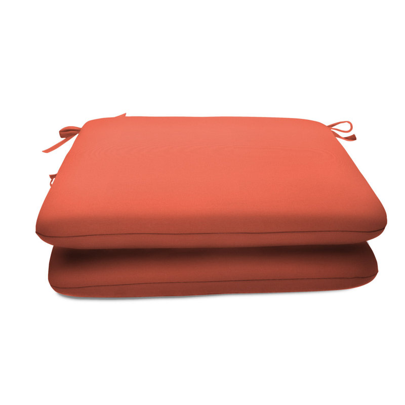 Sunbrella Indoor/Outdoor Reversible Seat Cushion, 20" W x 18" D, Canvas Melon Sunbrella®