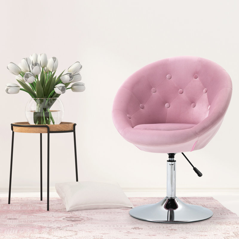 Tabouret d'appoint moderne - rose, rond, réglable en hauteur pour les espaces de vie