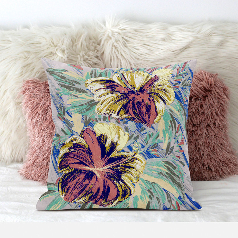 Vibrant Floral Square Indoor/Outdoor Reversible Pillow