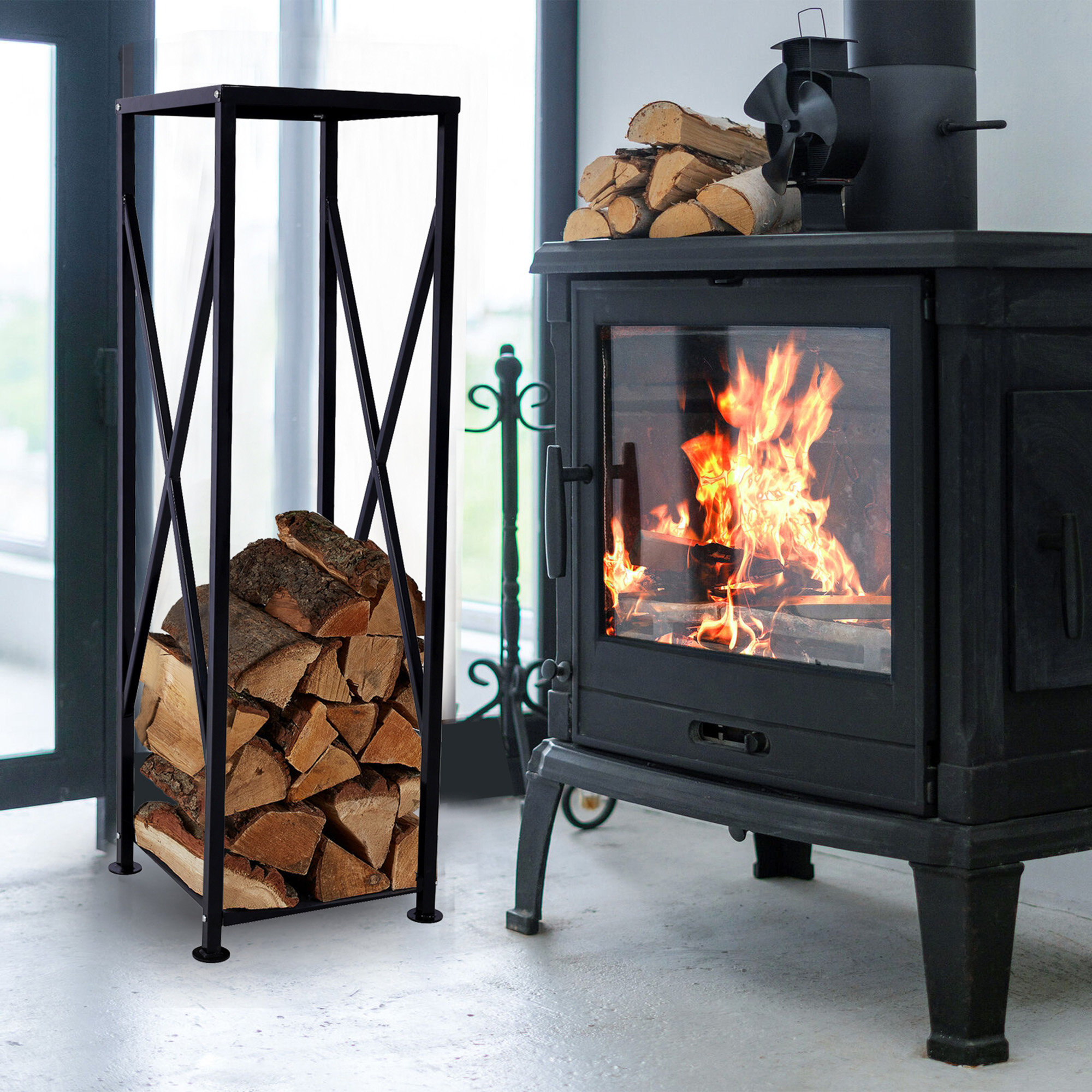 FOSHANZHENGONG Decorative Firewood Storage Log Rack Holder For Outdoor