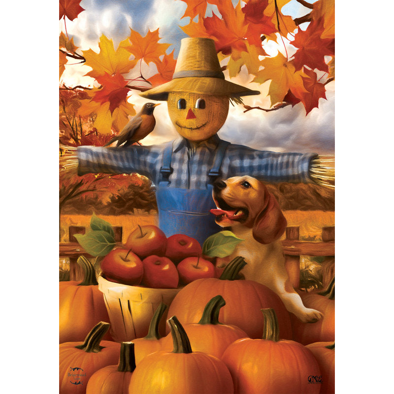Automne drapeau de jardin moisson épouvantail, Automne orange/brun 2