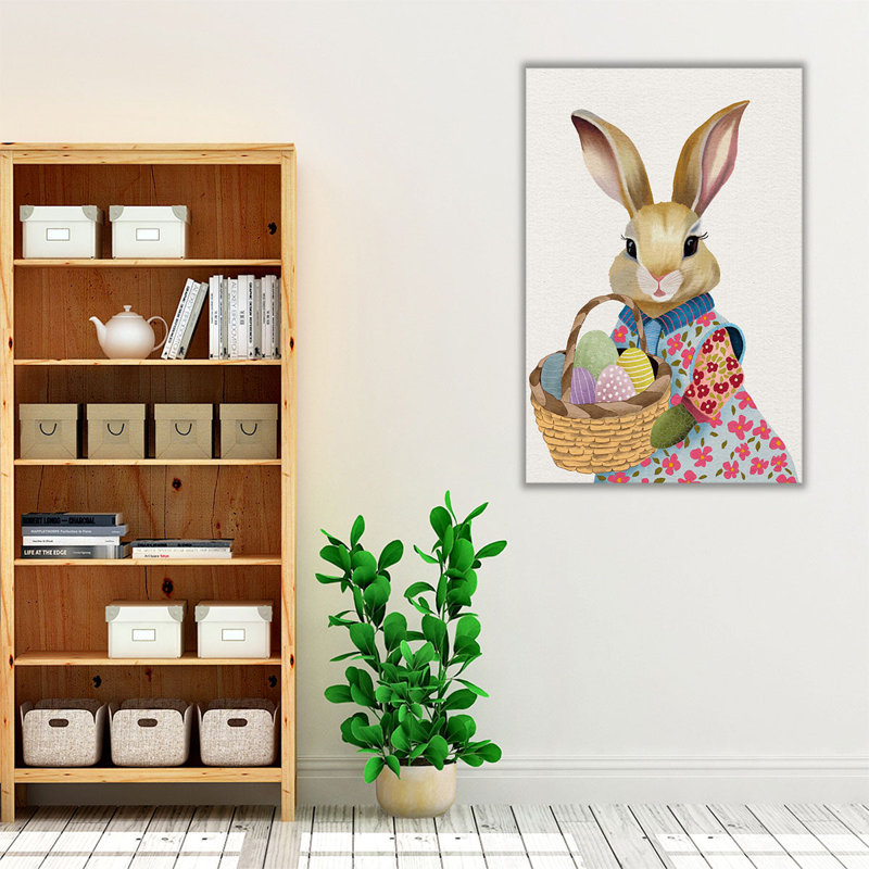 Pâques Bun Bun I - reproduction d'art sur toile, H 60 po x l 40 po