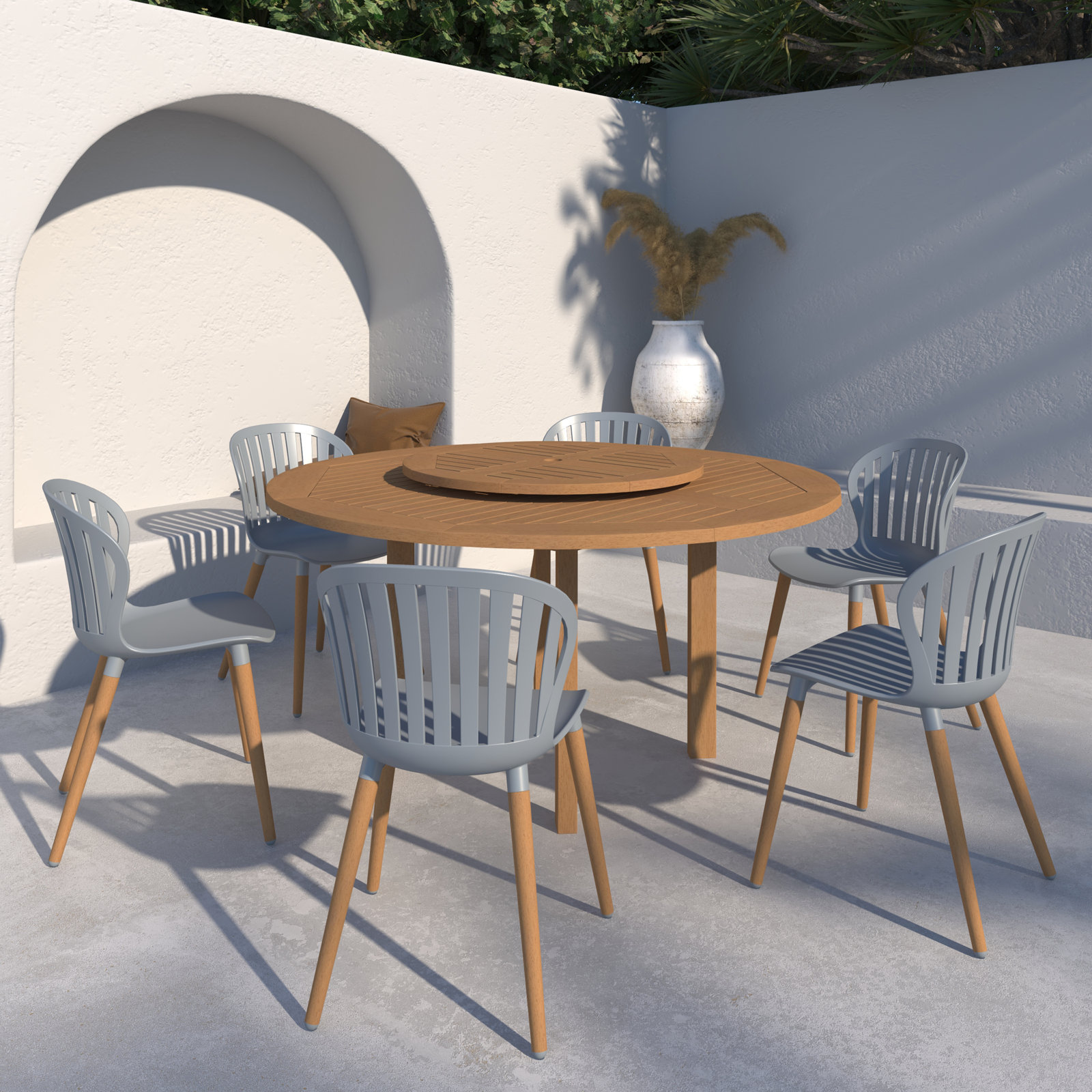 Anautica 59" Patio Dining Set, Gray