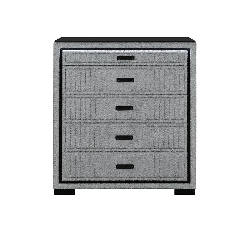 Commode gris Isaïe, Gris / Noir