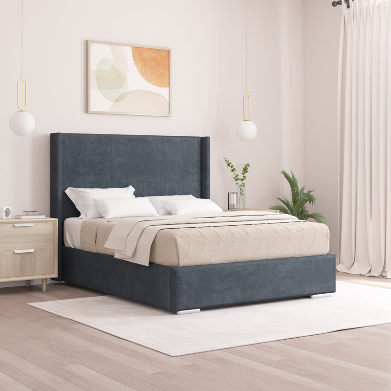 Chelby Upholstered Bed, Kingsize (5'), Charcoal