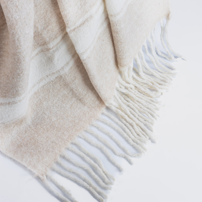 Calu Striped Merino Wool Hand Woven Throw Blanket
