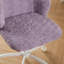 Chaise de bureau en fausse fourrure violette - Fauteuil de coiffeuse ergonomique réglable pour chambre à coucher et bureau personnel