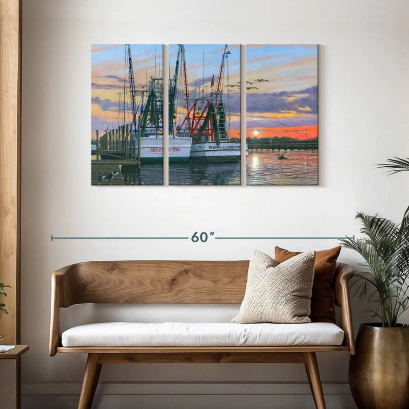 Mehar Shem Creek Shrimpers Charleston, H 28 po x l 45 po