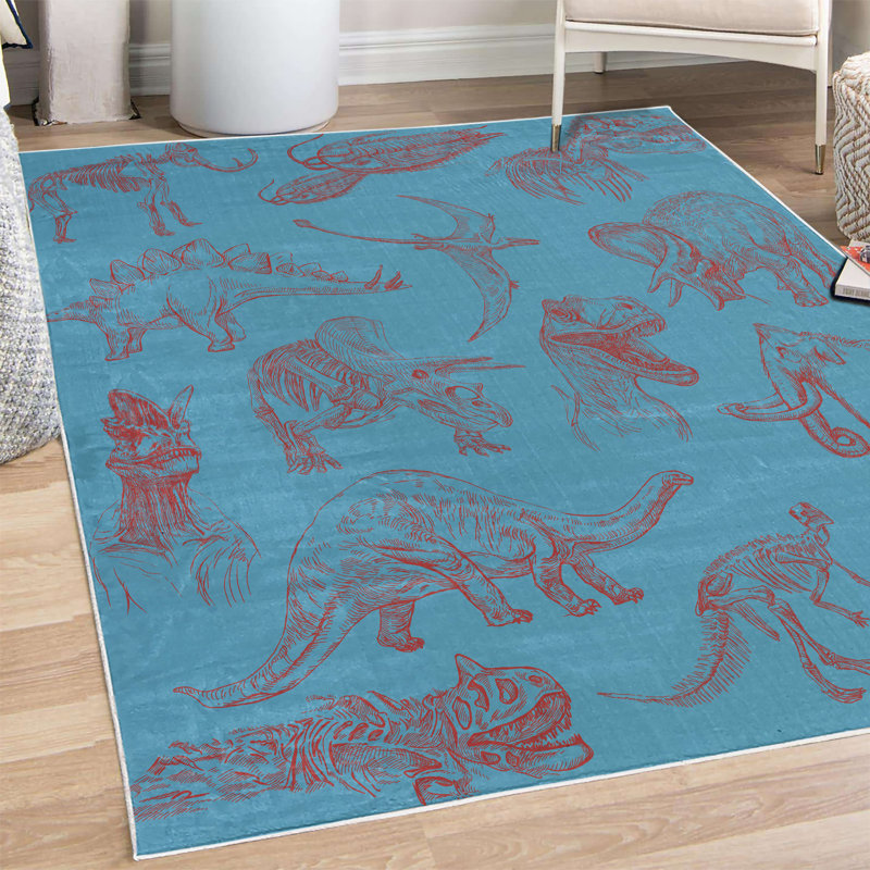 Tapis décoratif en fil de polyester à haute densité Tiponya, Rectangle 4 pi x 5 pi 5 po