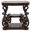 Ensemble de table basse et de table de bout 3 pièces Arrize Merlot avec pieds à volutes ornés et finition foncée-133665101