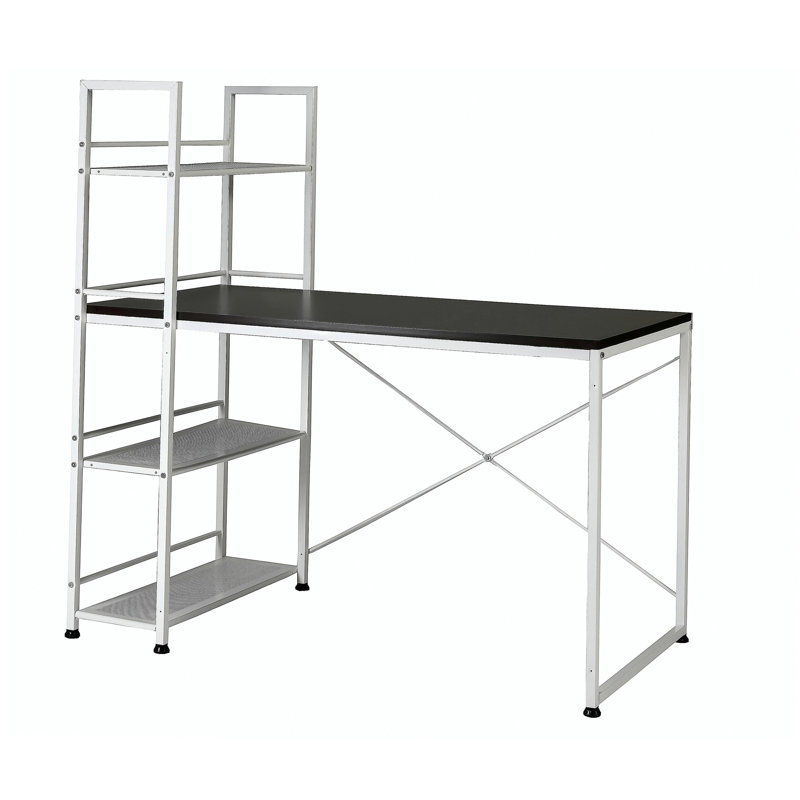 Table de bureau réversible en bois blanc / brun