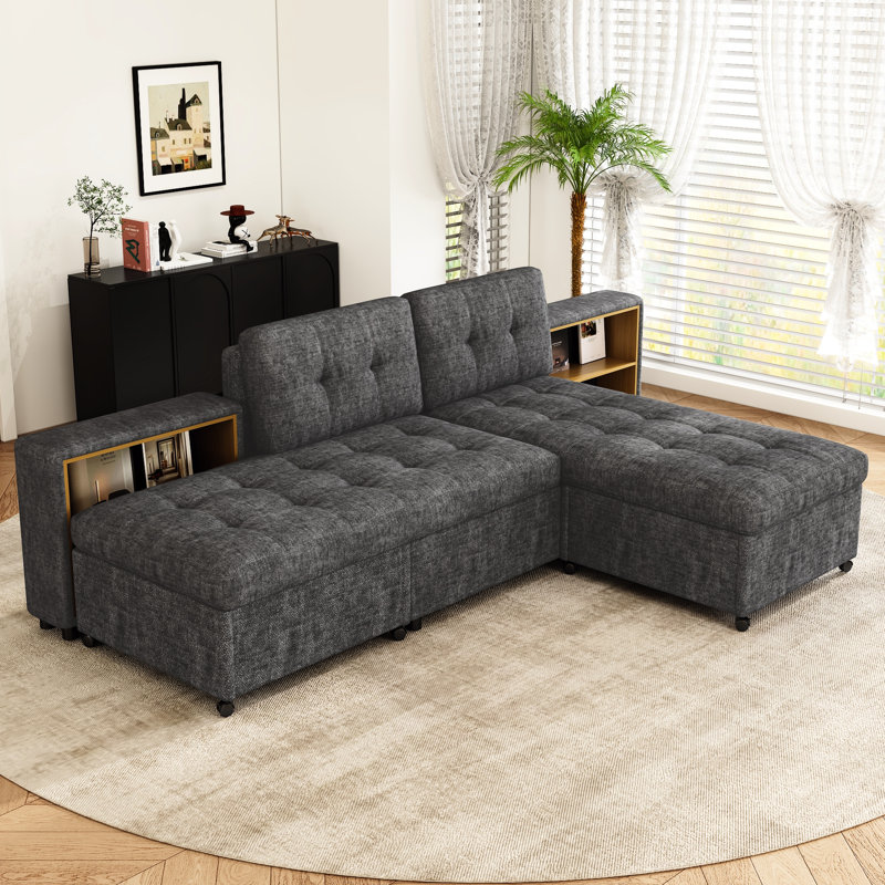 Modular Dark Gray Chenille , Storage Space, Flexible Use And Mobility Combined