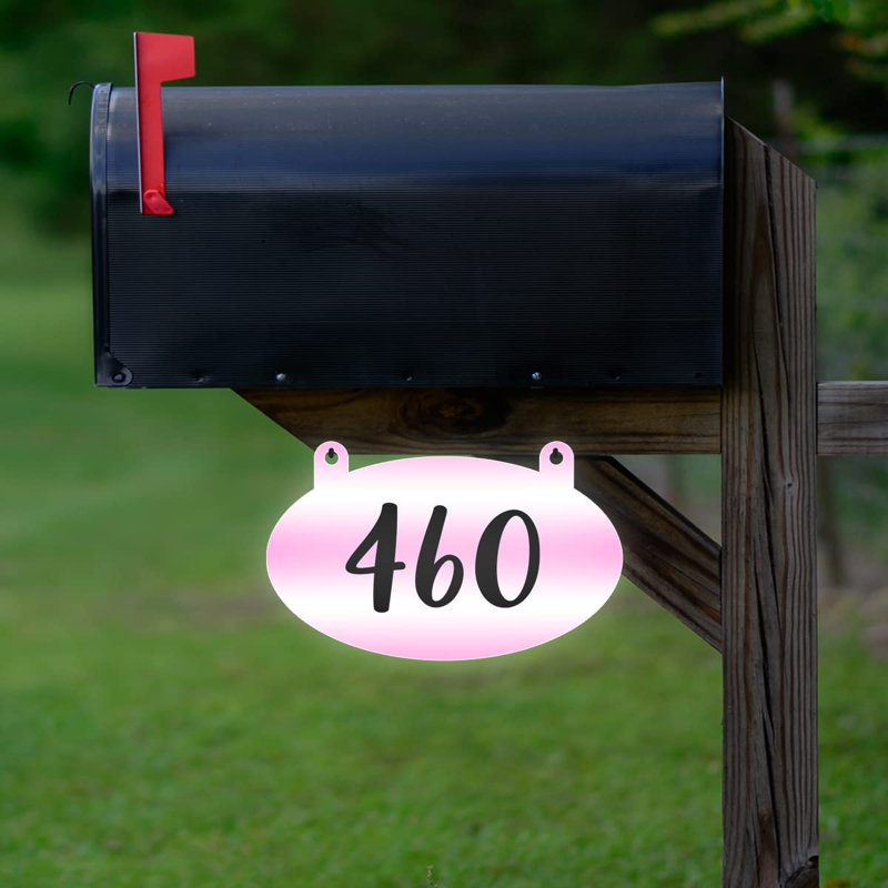 Plaque d'adresse sur 1 ligne, Rose, Oui