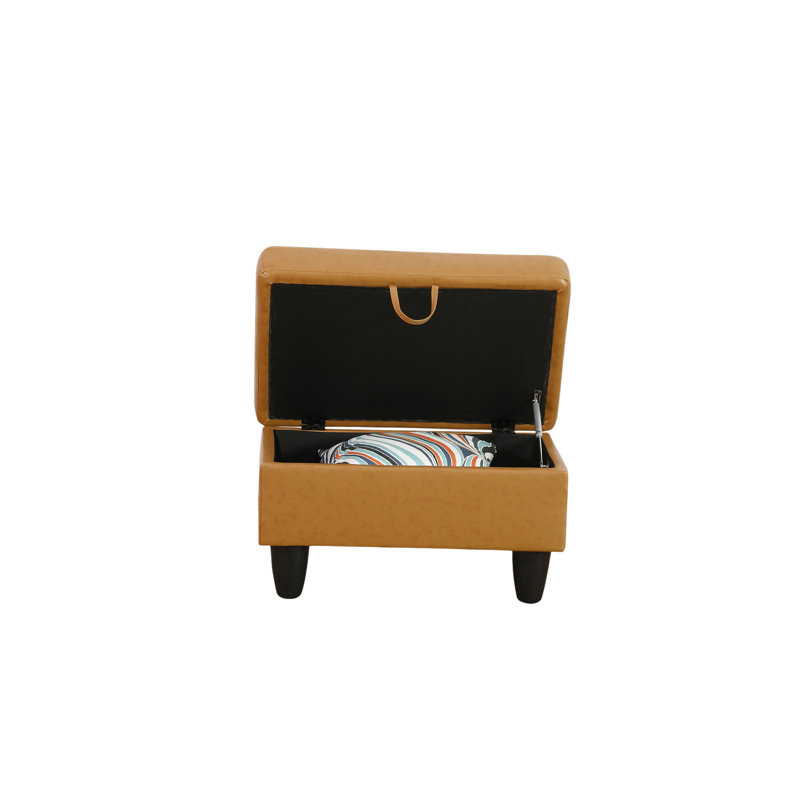 Ensemble de canapé modulaire en similicuir 3 pièces avec repose-pieds Ginger, Accoudoir à droite (vu de face), Noir