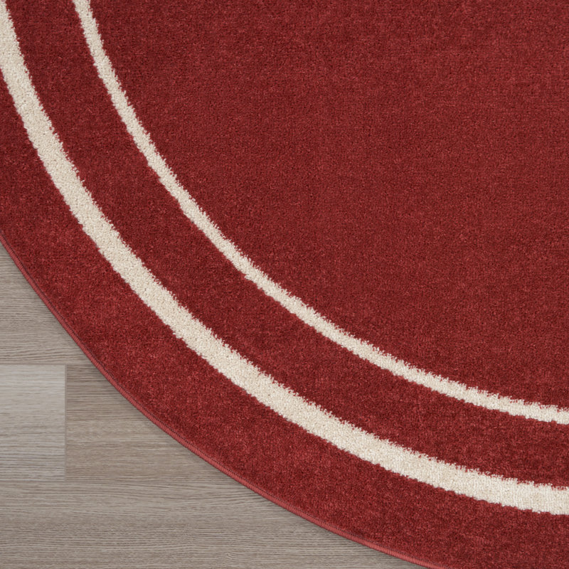 Nourison Essentials Brick Ivory Indoor/Outdoor Area Rug, Round 8'