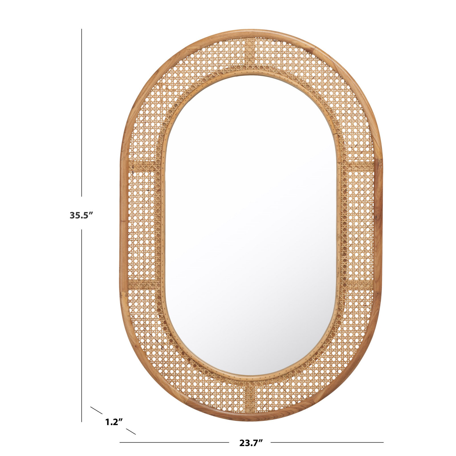 Juni Metal Oval Wall Mirror, Brown
