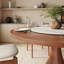 Table de salle à manger ronde en bois massif de style Mid-Century avec paresseux amovible en pierre Susan Jaivyn-1750972830-1750945628
