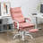 Pink Microfiber Computer Chair With Heating & 6 Vibration Points, Armrest And Footrest Desk Massage Points Heat, For Relaxation