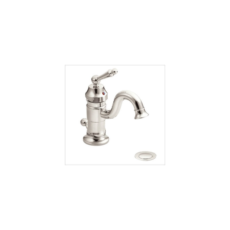 Waterhill Single Handle Bathroom Faucet with Drain Assembly in Polished Nickel