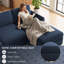 Ensemble de canapé modulaire et de causeuse en L rembourré en velours moderne pour salon-129932778