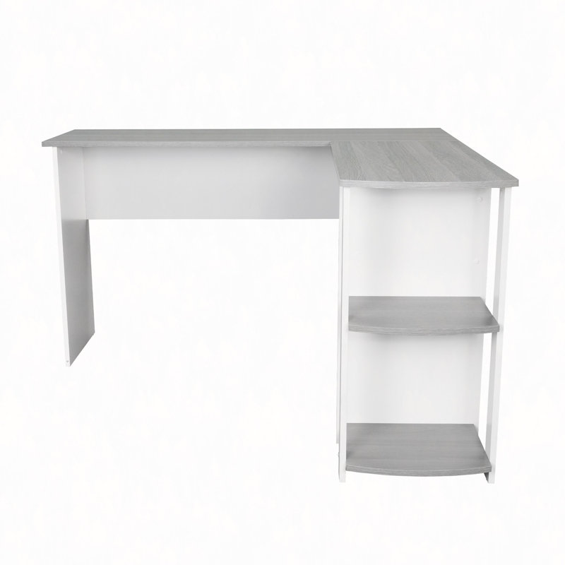 Bureau moderne en L avec tablettes latérales
