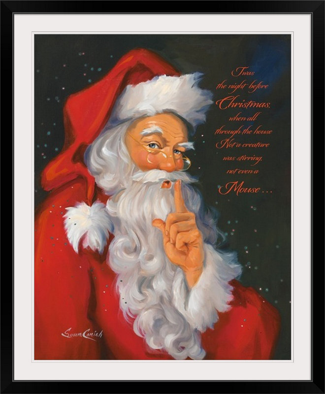 «Thas« Twas The Night »par Susan Comish, reproduction d'art, H 28 po x l 24 po x P 1 po, Cadre noir