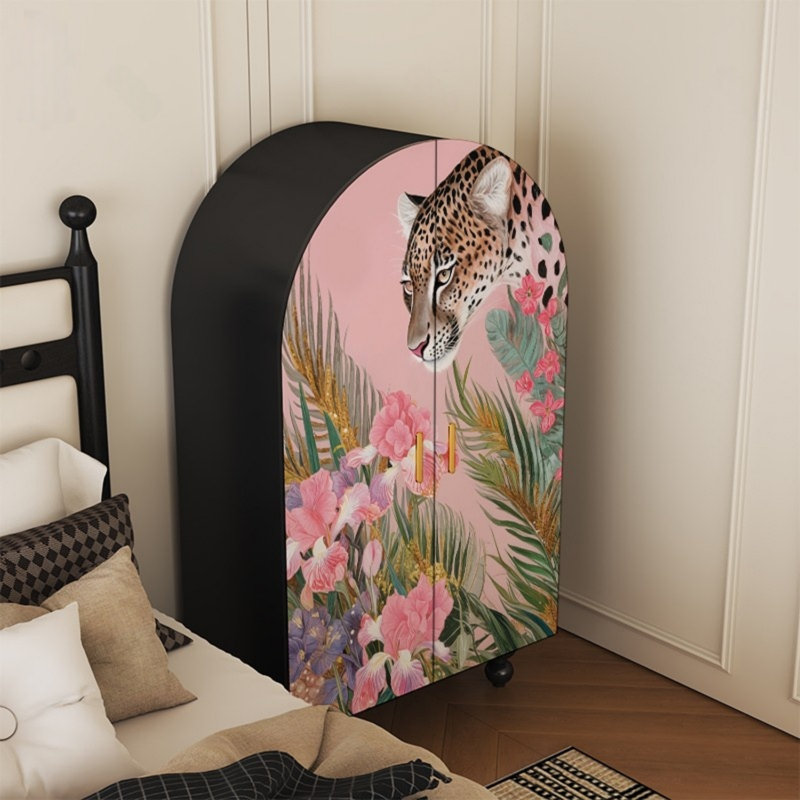 Arched Wardrobe With Shelves &Art Doors