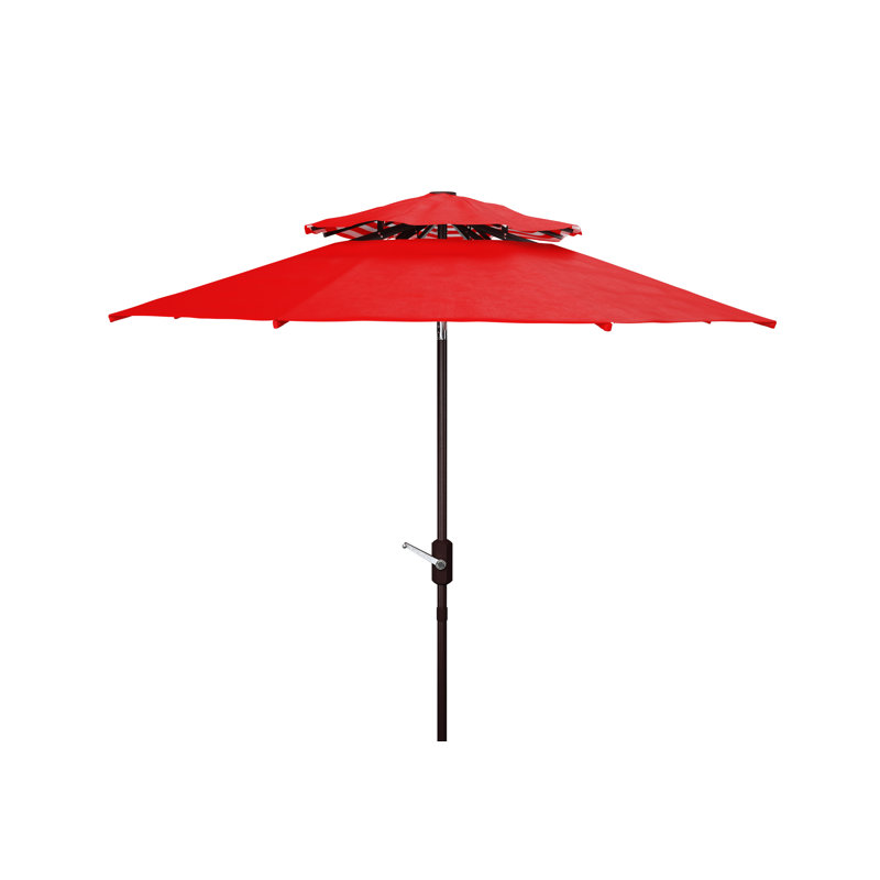 Parasol de marché 9 pi Arnone, Rouge / blanc