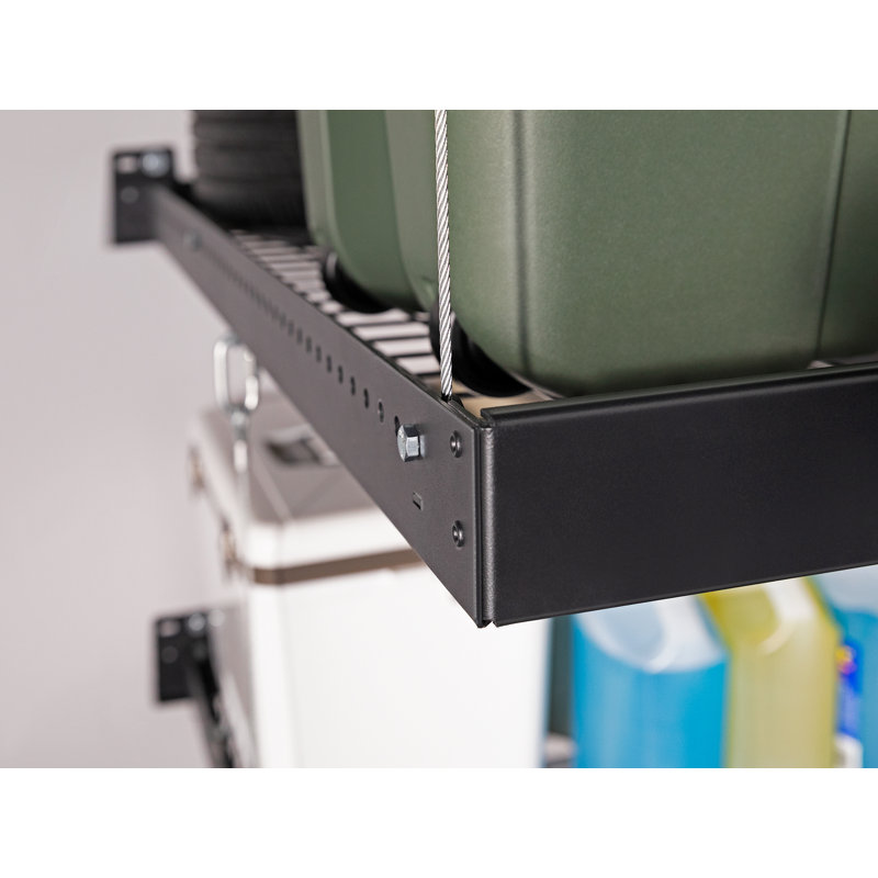 Black Steel Wall Mounted Garage Shelf Set