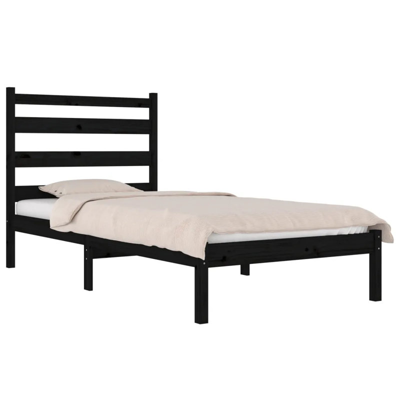Jaythian Solid Wood Bed, White, 100 x 200 cm