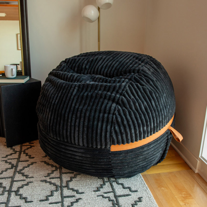 Fauteuil à billes Big Joe Fuf, 4 pieds, Polyester noir réglisse