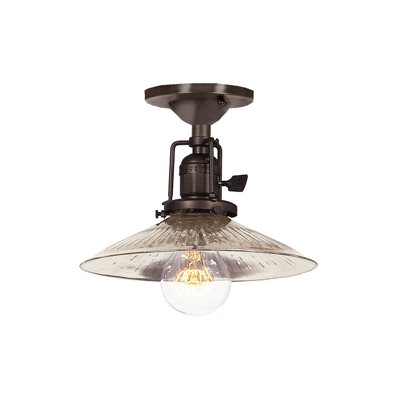 Shumway Glass Semi Flush Mount, Oil Rubbed Bronze, Antique Mercury