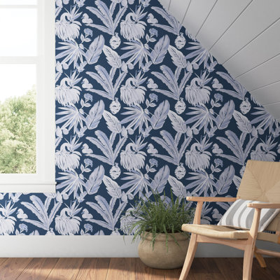 Flamant rose, papier peint pelez et collez par She She