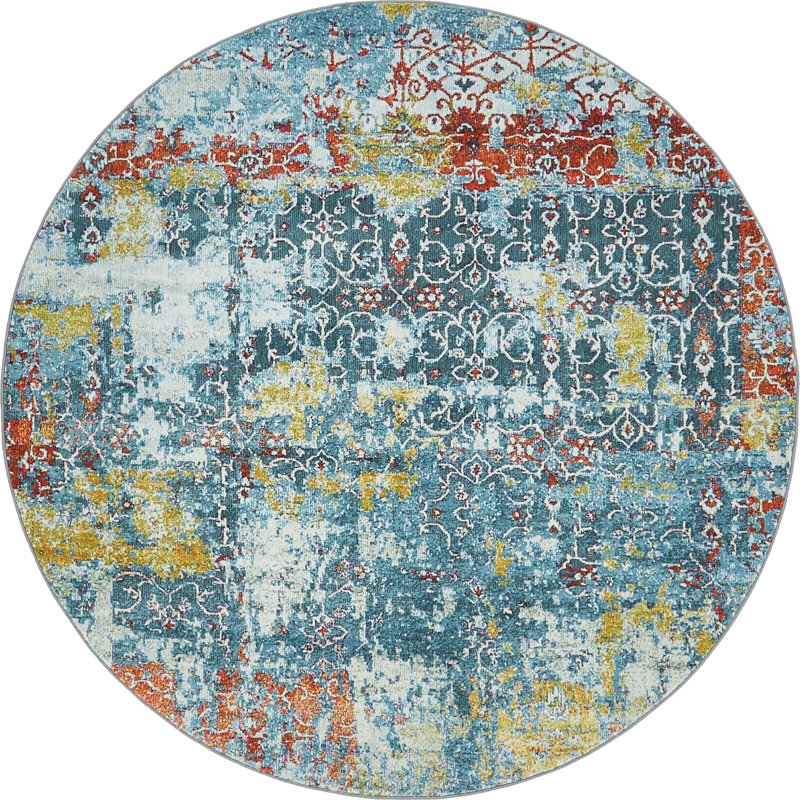 Folmar Abstract Indoor Rug, Round 8'