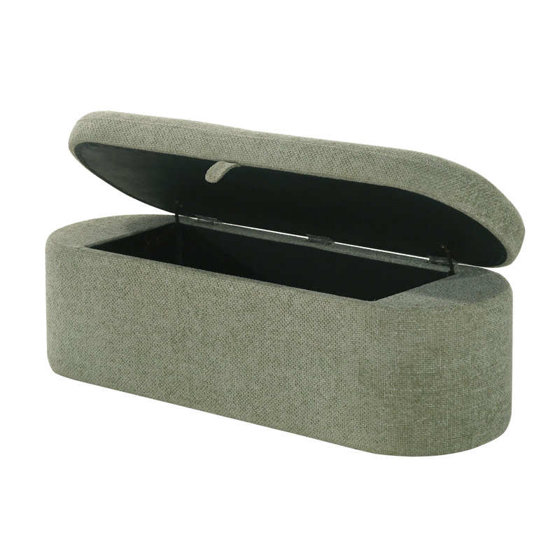 Élégant banc de rangement 1 pièce avec compartiment caché spacieux, cadre en bois et revêtement pour chambre à coucher avec siège rembourré moderne, espaces de vie en tissu