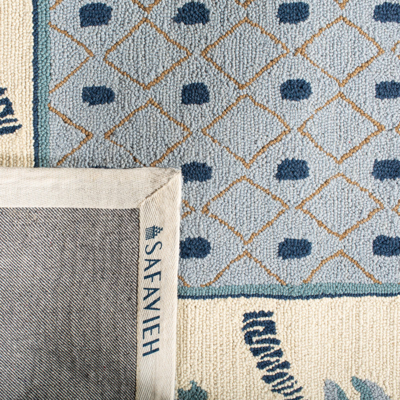 Tapis géométrique en laine crocheté à la main Hogle, Rectangle 2 pi 9 po x 4 pi 9 po