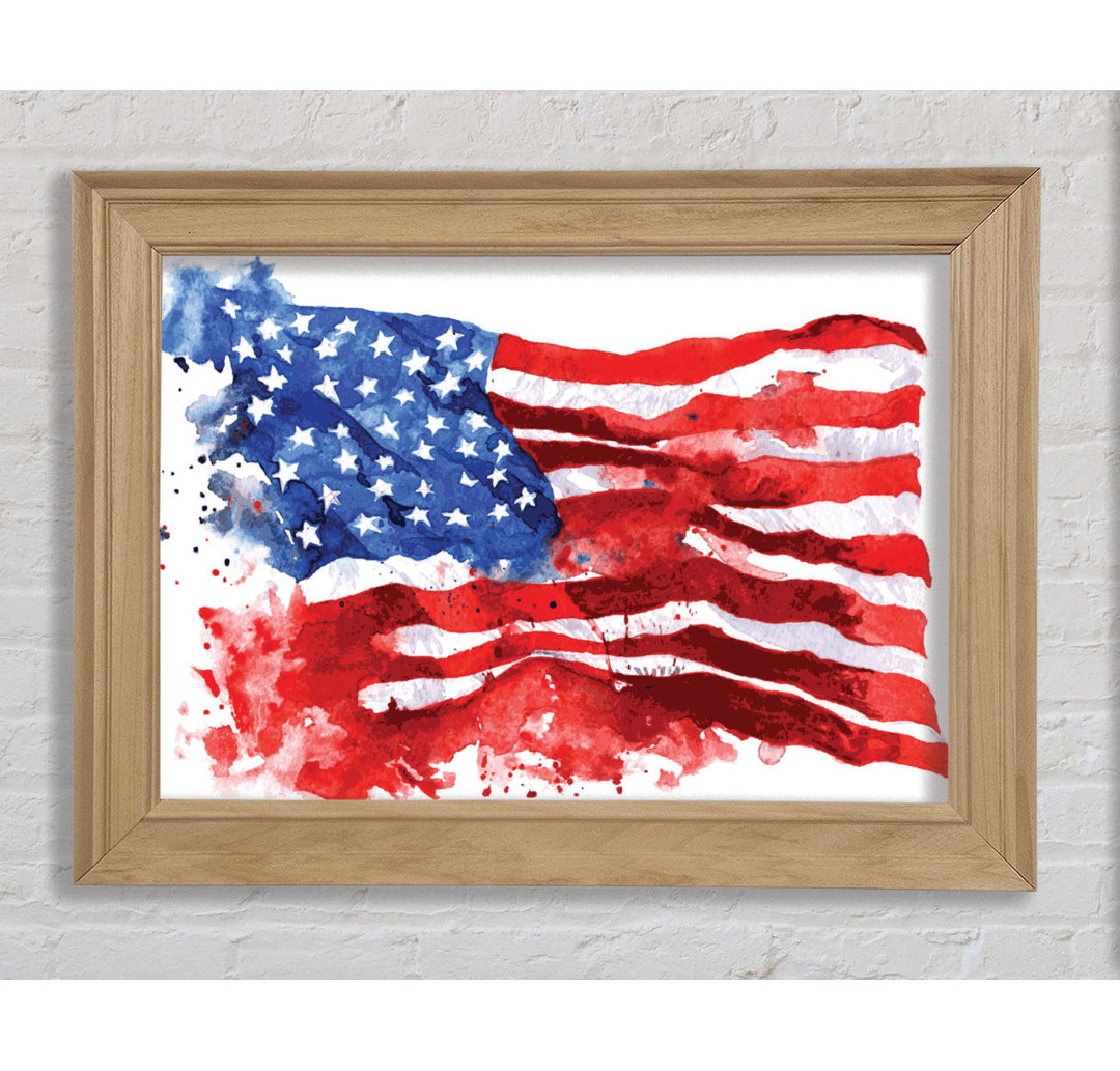 The Ink Splatter American Flag - Einzelner Bilderrahmen Kunstdrucke