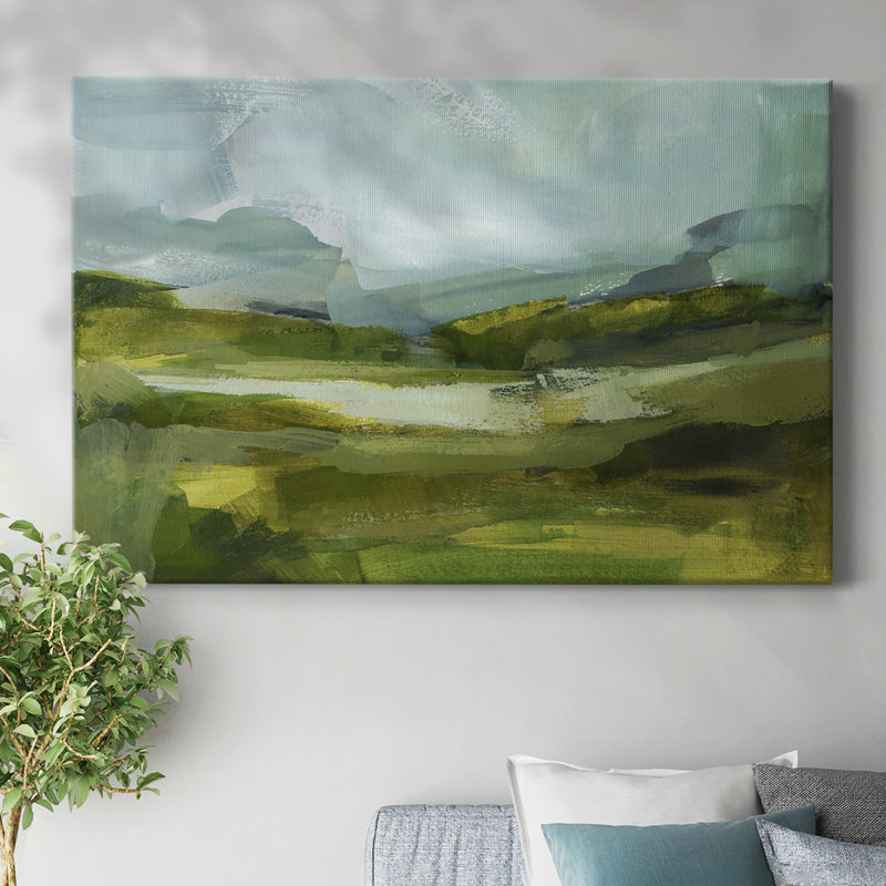 Emerald View III-Gallery Wrapped Canvas, 12" H x 18" W