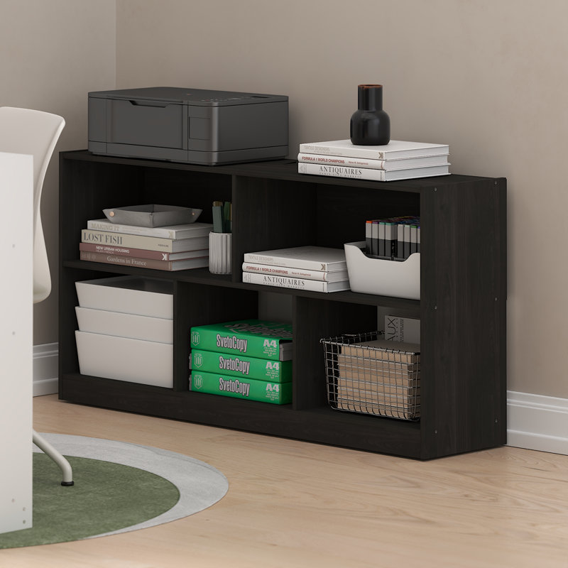 Daly 119.99cm W Standard Bookcase, Amber Pine, (2 Shelves) 59.99cmH x 119.99cmW x 27.79cmD