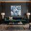Aquarelle florale, art mural gris sur toile 71-482288294
