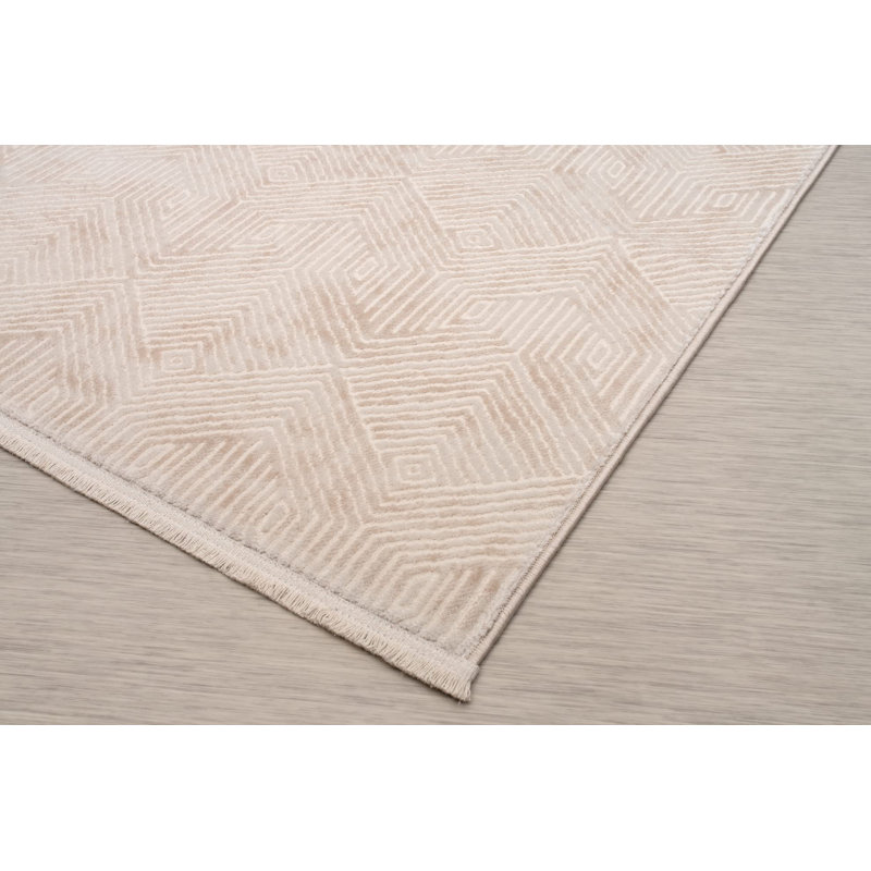 Tapis crème Illyas, Tapis de couloir 2 pi 7 po x 9 pi 10 po