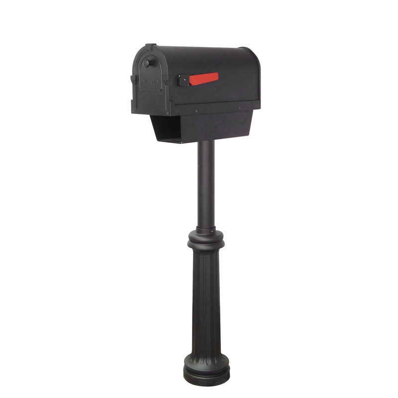 Savannah Aluminum Post Mounted Mailbox with Magnetic Closure