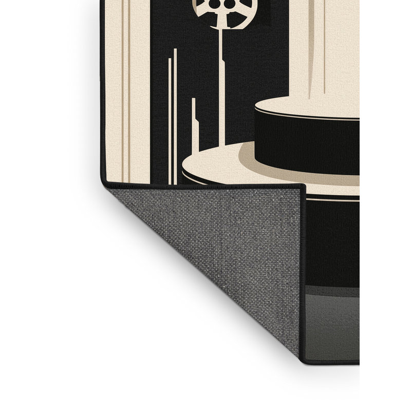 Tapis moelleux moelleux et moderne à motif podium Ephialtes, 5 x 8