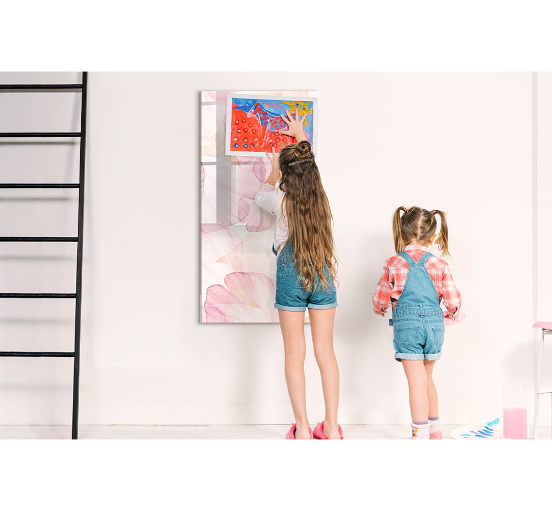 Magnetic Memo Board Whiteboard - 60 x 120 cm - With Marker and Magnets - Watercolor flakes